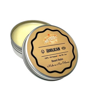 Hooligan Beard Balm | Handmade in New Orleans | Citrus, Spicy Rose, Jasmine and Musk | Non-Greasy, Conditioning and Styling Balm