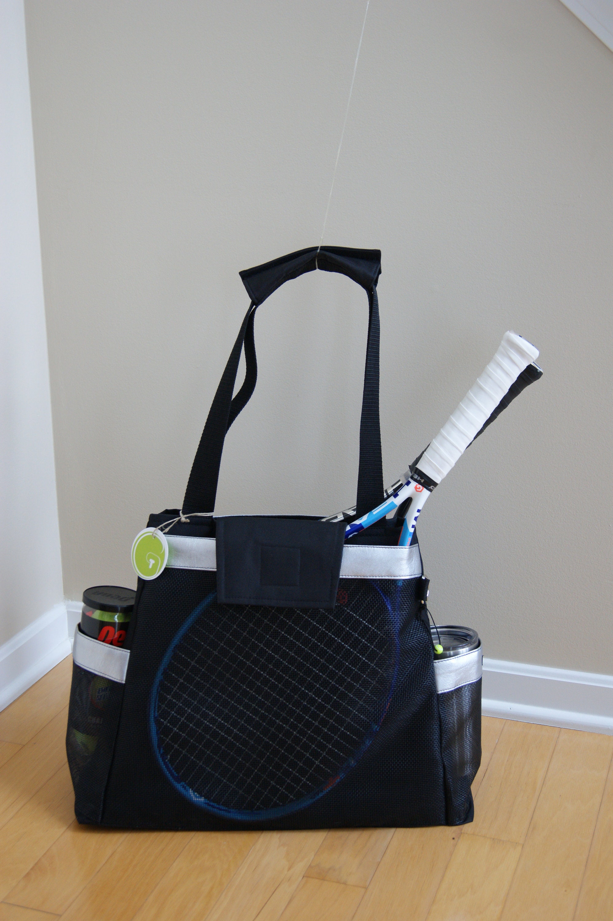 Wide Tennis Bag 4x Rackets Soft Pebble-Grain Waterproof Leather Handmade  Italian