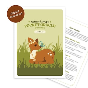 Guide numérique Oracle Deck pour amoureux de la nature, mini-cartes pleine conscience, cartes Oracle d'extérieur, cartes d'affirmations New Age sur les soins personnels