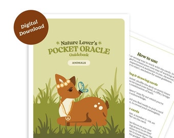 Nature Lover Oracle Deck Digital Guidebook, Mini Mindfulness Cards, Outdoor Oracle Cards, New Age Self Care Affirmation Cards