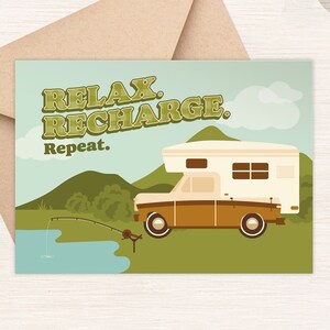 Carte de fête des pères, voyage de pêche, carte de retraite, carte de détente vierge, amoureux de la nature, carte d'anniversaire, carte de recharge, carte de bien-être [GC52]