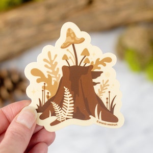 Mushroom Sticker, Forest Lover Gift, Fungi PNW Water Bottle Sticker, Pacific Northwest Waterproof Sticker, Garden Vinyl Sticker MST1 image 1