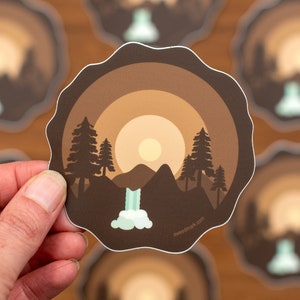 Wood Ring Sticker, Tree Lover Wood Slice Waterbottle Sticker, Pacific Northwest Forest Sticker, Adventure Vinyl Sticker, Hiking Gift TTW1 image 4