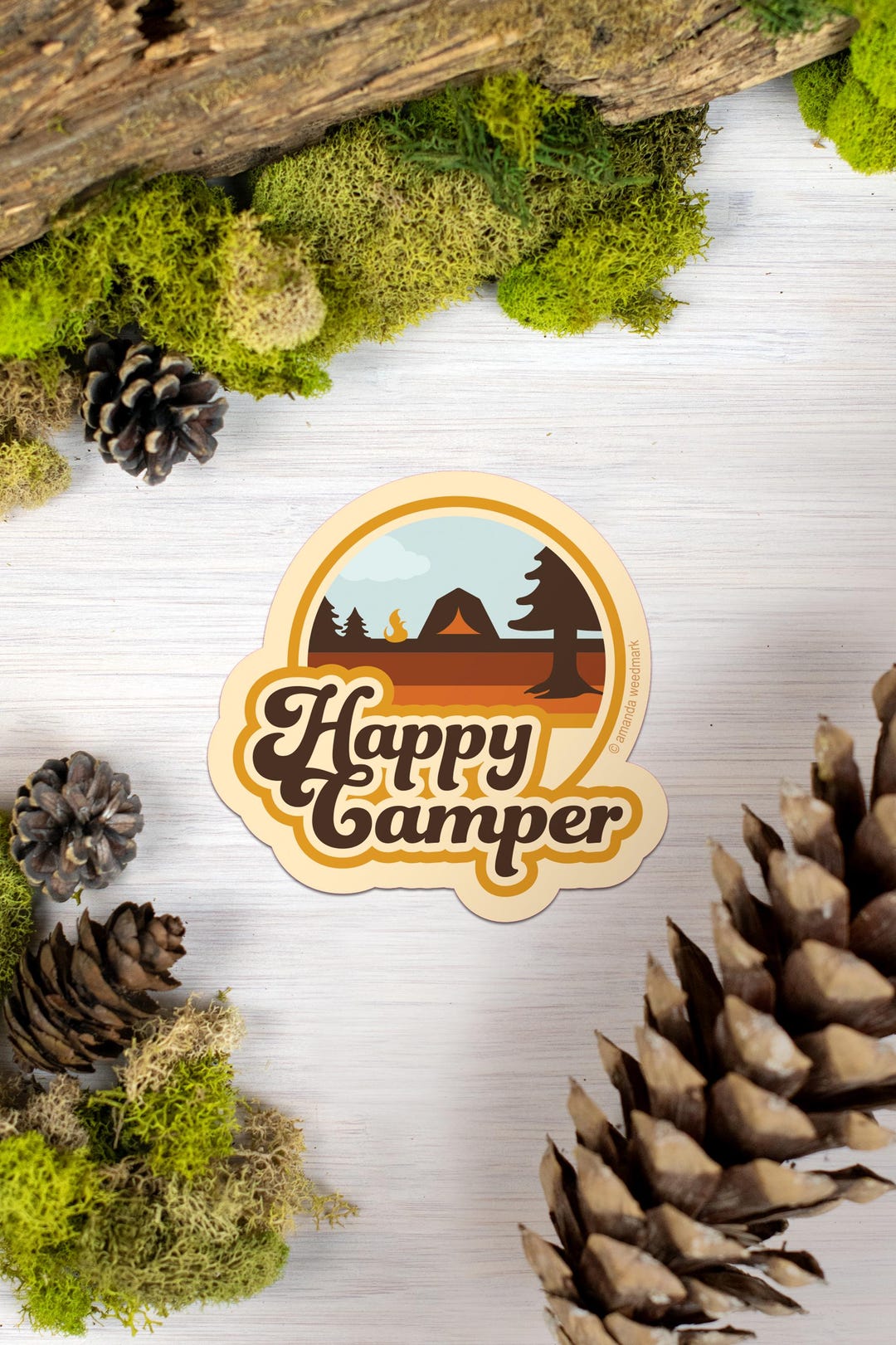 Happy Camper Stickers, Camping Adventure Stickers, Water Bottle Sticker ...