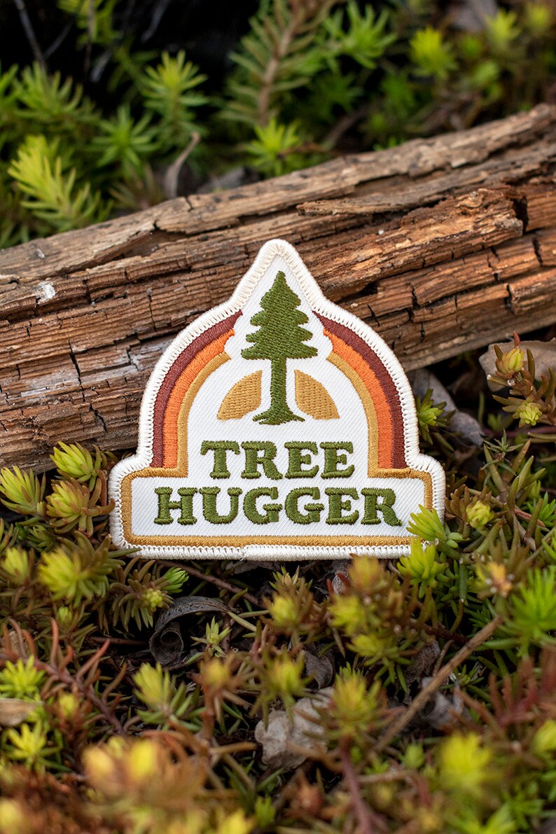 Tree Hugger Patch Hook Backing Embroidered Patch Outdoor - Etsy