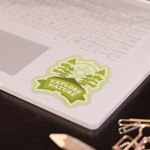 Explorer Sticker, Hiking Adventure PNW Sticker, Nature Lover Sticker, Forest Lover Environment Sticker, Tree Vinyl Sticker [ENF1] image 5