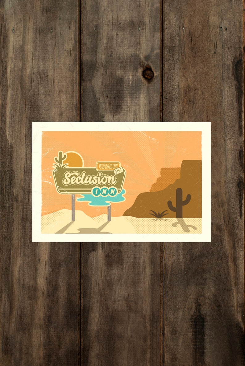 Postcards Cactus Desert Travel Postcard Snail Mail Souvenir Retro Design Vintage Hotel Sign Camping Adventure Arizona New Mexico Camping