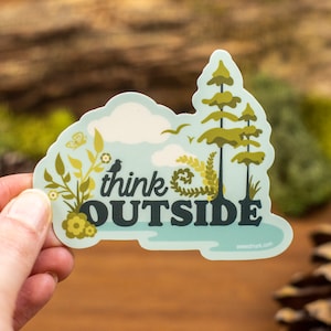 Outside Sticker, Nature Lover Car Sticker, Outdoorsy Gift, Fresh Air Vinyl Sticker, Wilderness Adventure Sticker Shop THO1 image 4