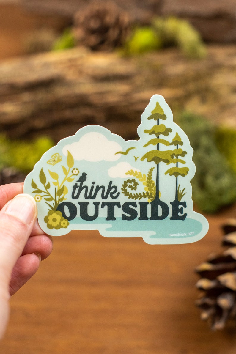 Outside Sticker, Nature Lover Car Sticker, Outdoorsy Gift, Fresh Air Vinyl Sticker, Wilderness Adventure Sticker Shop THO1 image 4