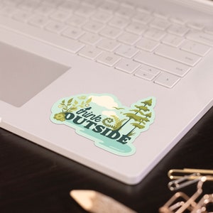 Outside Sticker, Nature Lover Car Sticker, Outdoorsy Gift, Fresh Air Vinyl Sticker, Wilderness Adventure Sticker Shop THO1 image 5