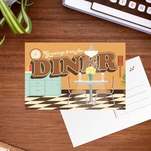 Carte postale de restaurant rétro, correspondance avec escargot, s'amuser en quarantaine, cartes postales de distanciation sociale de voyage, cadeau drôle de confinement pour gourmets [PC16]