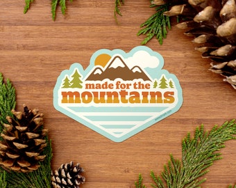 Made for the Mountain Sticker, MTB Outdoor Stickers, Retro Adventure Sticker, Outdoorsy Nature Gift MM2
