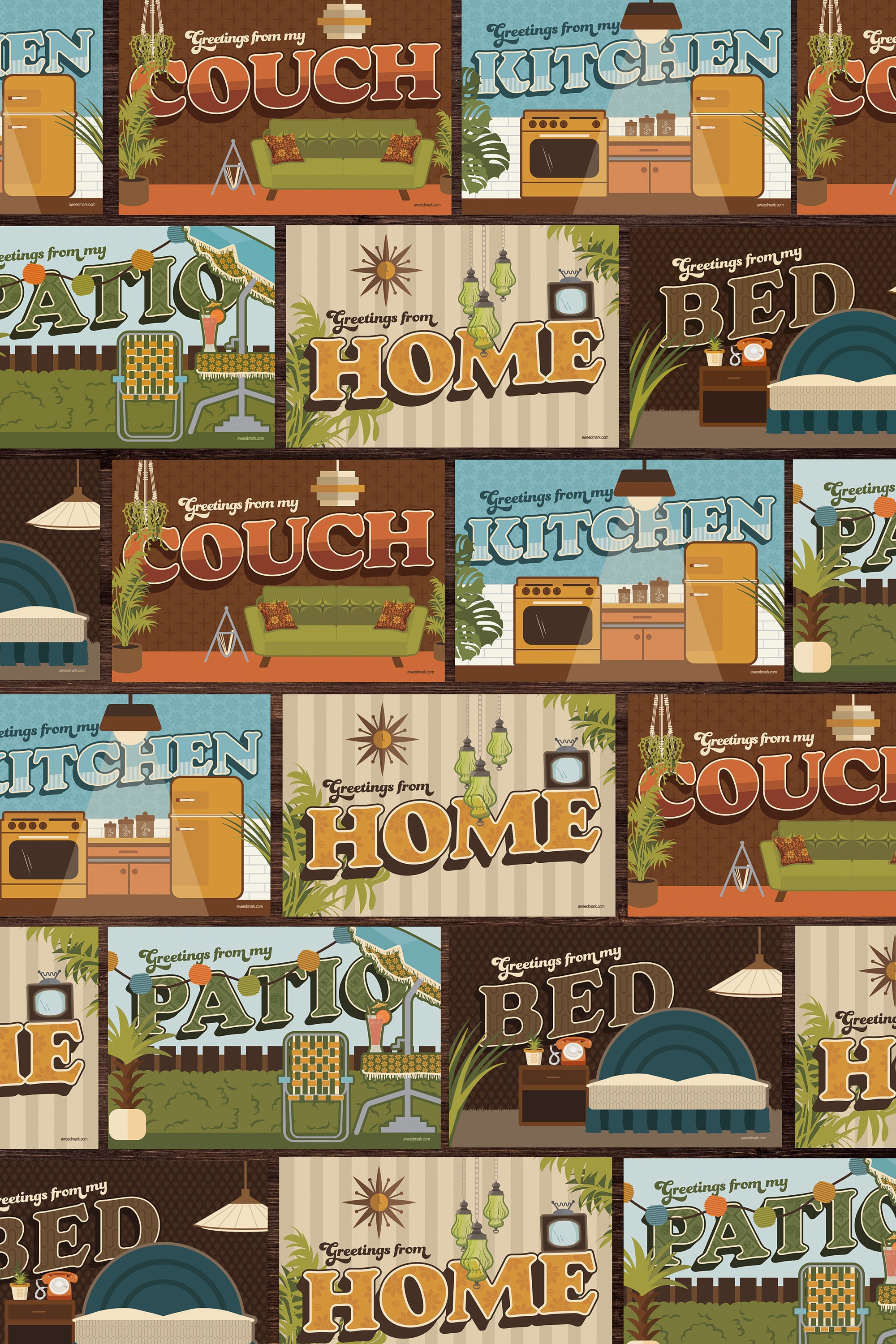 Quarantine Postcard Set, Social Distancing Postcards from Home, Self …