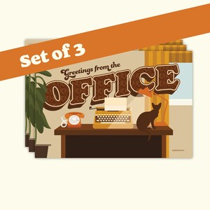 Carte postale de bureau à domicile, lot de cartes postales rétro pour travailler à domicile, cadeau drôle de collègue, courrier postal pour casanier [PC7-3]