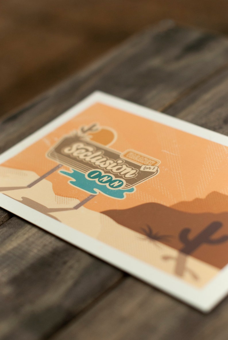 Postcards Cactus Desert Travel Postcard Snail Mail Souvenir Retro Design Vintage Hotel Sign Camping Adventure Arizona New Mexico Camping
