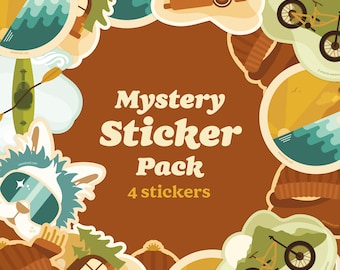 Mystery Sticker Pack, Vinyl Sticker Grab Bag, Nature Stickers, Outdoor Sticker Bundle, Water Bottle Sticker, Adventure Gift