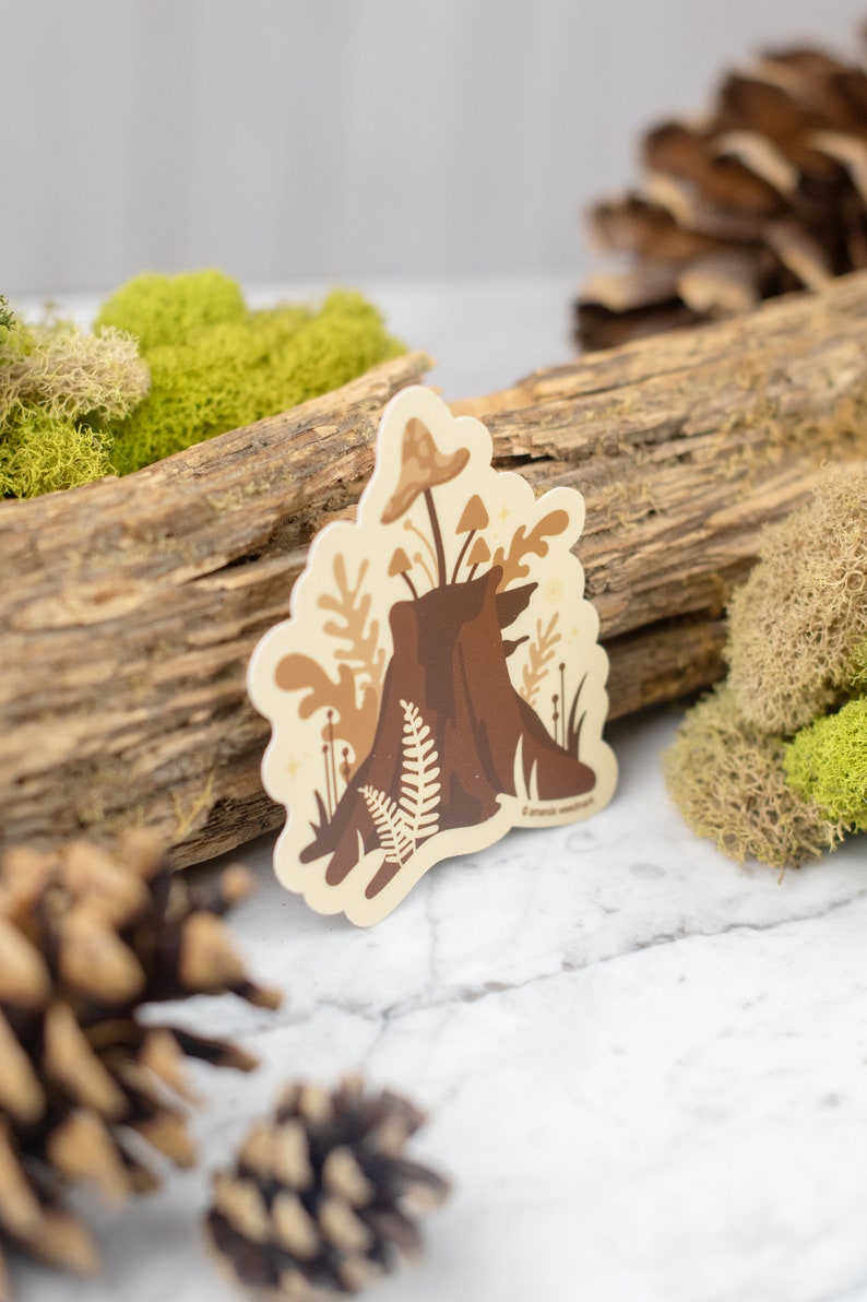 Mushroom Sticker, Forest Lover Gift, Fungi PNW Water Bottle Sticker, Pacific Northwest Waterproof Sticker, Garden Vinyl Sticker MST1 image 2