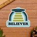 UFO Sticker, Paranormal Gift, Retro Alien Sticker, Roswell Souvenir Waterbottle Sticker, Extra Terrestrial Vinyl Sticker [BLV1] 