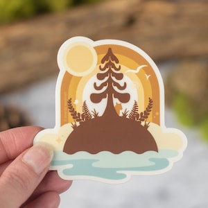 Nature Sticker, Tree Hugger Laptop Sticker, Outdoor Lover Vinyl Sticker, Earth Day Gift, PNW Forest Sticker, Water Bottle Sticker [NIS1]