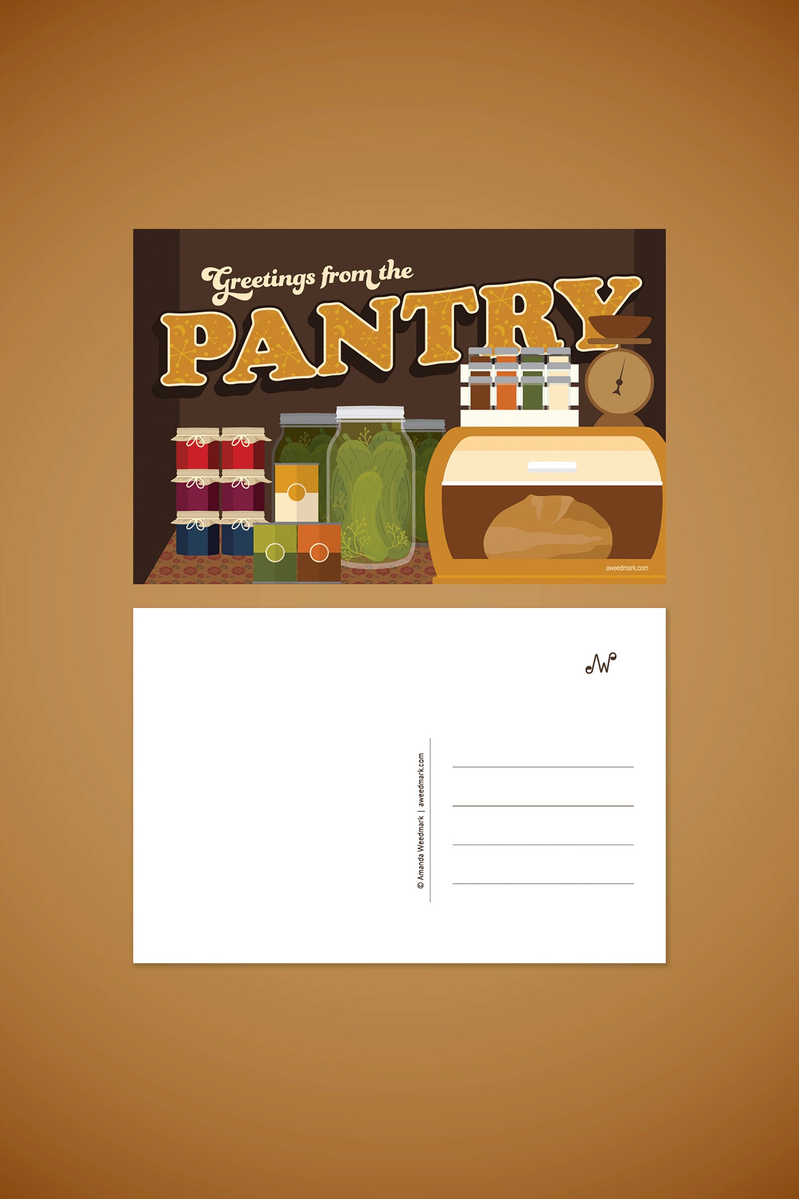Food Pantry Postcard Foodie Gift Homebody Postcards Etsy