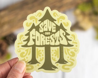 Save Our Forest Tree Sticker, Psychedelic Art [SOF1]