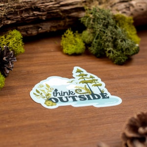 Outside Sticker, Nature Lover Car Sticker, Outdoorsy Gift, Fresh Air Vinyl Sticker, Wilderness Adventure Sticker Shop THO1 image 2
