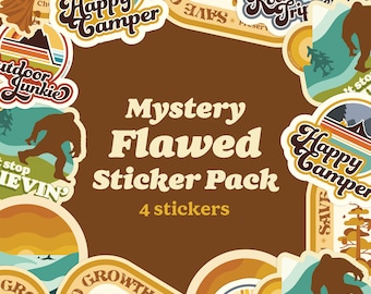 Mystery Sticker Pack, B Grade Nature Stickers, Oops Sticker Grab Bag, Cheap Flawed Vinyl Stickers, Waterproof Outdoor Stickers