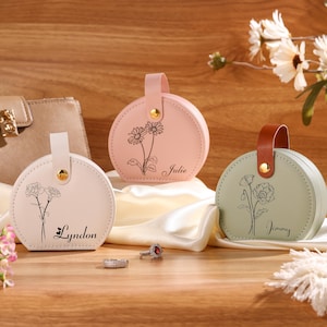Gepersonaliseerde reissieradendoos, opbergdoos ketting, leren sieradendoos, geschenkdoos bruidsmeisje voor zus, huwelijkscadeaus