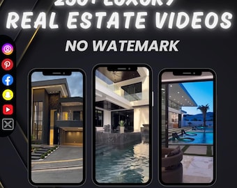 Más de 250 vídeos inmobiliarios de lujo / Casas y espacios interiores de alta gama para redes sociales