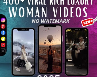 Más de 400 vídeos de mujeres de lujo / Clips de estilo de vida elegantes y de alta gama para redes sociales