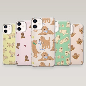 Custodia per telefono Golden Retriever, custodia intelligente per cuccioli di animali domestici per iPhone 16 Pro, 15, 14, 13, 12, Samsung S25, S24, S23Fe, S22, A16, A55, Pixel 9