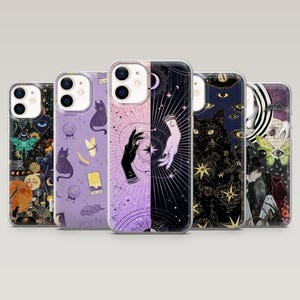 Witchy Phone Case Gothic Witch Tarot Cover for iPhone 16 Pro, 15, 14, 13, 12, Samsung S25, S24, S23, S22, A16, A55, A25, Pixel 9Pro, 8A