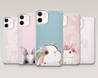 Funda de conejito kawaii para iPhone 17Pro, 16, 15, 14, 13, 12, Samsung S25, S24, S23Fe, S22, A16, A26, A56, Pixel 10, 9Pro