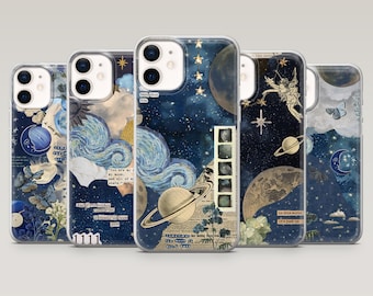 Blue Phone Case Blue Aesthetic Sky Collage Cover for iPhone 16 Pro, 15, 14, 13,12, Samsung S25+, S23Fe, S24Ultra,S22,A16,A55,Pixel 9Pro