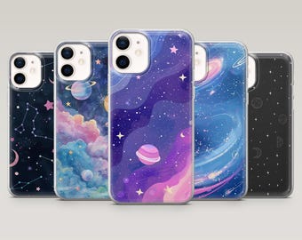 Weltraum Galaxy Planet Sonnensystem Hülle für iPhone 16 Pro, 15, 14, 13, 12, Samsung S25+, S23Fe, S24Ultra, S22,A16,A55,Pixel 9Pro