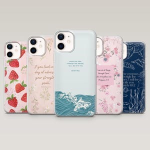 Bibel Vers Handyhülle Christ-Katholischer Glaube Abdeckung für iPhone 16 Pro, 15, 14, 13,12, Samsung S25+, S23Fe, S24Ultra,S22,A16,A55,Pixel 9Pro