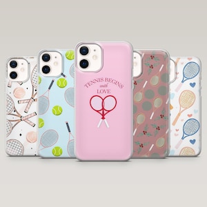 Tennis phone Case Cute Sports Tennis Racket Cover for iPhone 16 Pro, 15, 14, 13, 12, Samsung S25, S24, S23Fe, S22, A16, A55, A25, Pixel 9Pro