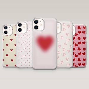 Rotes Herz Handyhülle Aura Love Sympathy Cover für iPhone 16 Pro, 15, 14, 13, 12, Samsung S25+, S23Fe, S24Ultra, S22,A16,A55,Pixel 9Pro