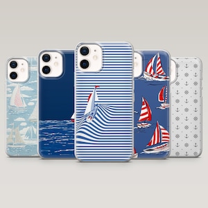 Coque de portable voile Ocean Sailor Cover pour iPhone 16 Pro, 15, 14, 13, 12, Samsung S25Ultra, S24, S23, S22, A16, A55, A25, Pixel 9Pro, 8A