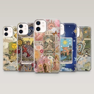 Tarot Card Phone Case Astrology Witch Card Cover for iPhone 17Pro, 16, 15, 14, 13, 12, Samsung S25, S24, S23Fe, S22, A16, A26, Pixel 10,9Pro