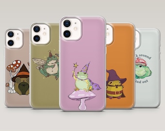 Häxig Groda Telefonskal Söt Padda Rolig Meme Fodral för iPhone 17Pro, 16, 15, 14, 13, 12, Samsung S25, S24, S23, S22, A16, A26, Pixel 10, 9Pro