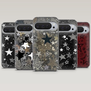 Grunge Star Phone Case Gothic Y2K Star Cover for Google Pixel 10, 10Pro, 9, 9Pro, 8A, 8, 7A,Samsung S25, S24, S23, A16, iPhone 17, 16