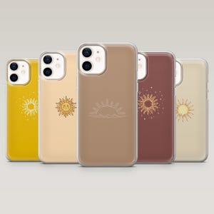Custodia per telefono Sun Phone Case Minimalista Astrologia Sunshine Cover per iPhone 16 Pro, 15, 14, 13, 12, Samsung S25, S24, S23Fe, S22, A16, A25, Pixel 9Pro, 8A