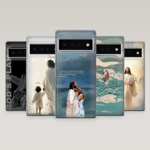 Jesus Phone Case Catholic Christian Cover for Google Google Pixel 9, 9Pro, 8A, 7Pro, 6A,Samsung S25, S24, S23, A16, A55, iPhone 16 Pro