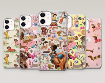 Weiner Dog Phone Case Dachshund Long Dog Cover for iPhone 17Pro, 16, 15, 14, 13, 12, Samsung S25, S24, S23, S22, A16, A26, A56, Pixel 10, 9A