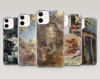 Greek Mythology Phone Case Greek Art Renaissance Cover for iPhone 16 Pro, 15, 14, 13, 12, Samsung S24Ultra, S24FE, S22, A16, Pixel 9Pro, 8A
