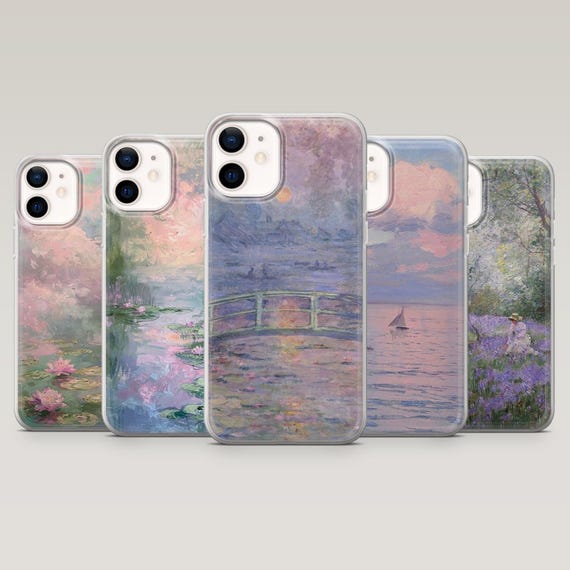 Claude Monet Phone Case Painting Famous Art Cover for iPhone 17, 16, 15, 14, 13, 12, Samsung S25, S24, S23, S22, A16, A26, A56, Pixel 10, 9A