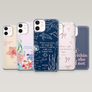 Bible Verse Phone Case Christian Scripture Cover for iPhone 16 Pro, 15, 14, 13, 12, Samsung S25, S24, S23, S22, A16, A55, A25, Pixel 9Pro,8A