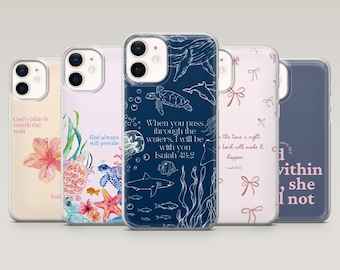 Bible Verse Phone Case Christian Scripture Cover for iPhone 16 Pro, 15, 14, 13, 12, Samsung S25, S24, S23, S22, A16, A55, A25, Pixel 9Pro,8A