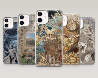 Ancient Greek Phone Case Classic Art Athens Cover for iPhone 16 Pro, 15, 14, 13,12, Samsung S25+, S23Fe, S24, S22, A16, A55,Pixel 9Pro, 8A